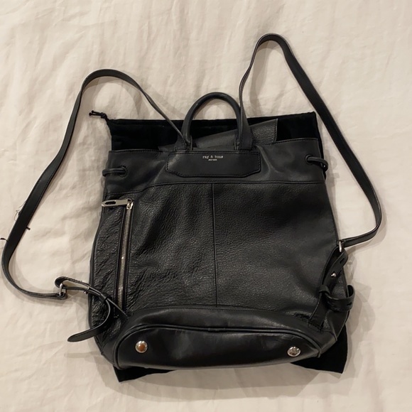 Rag and Bone black Leather Backpack (Pilot) main image 4